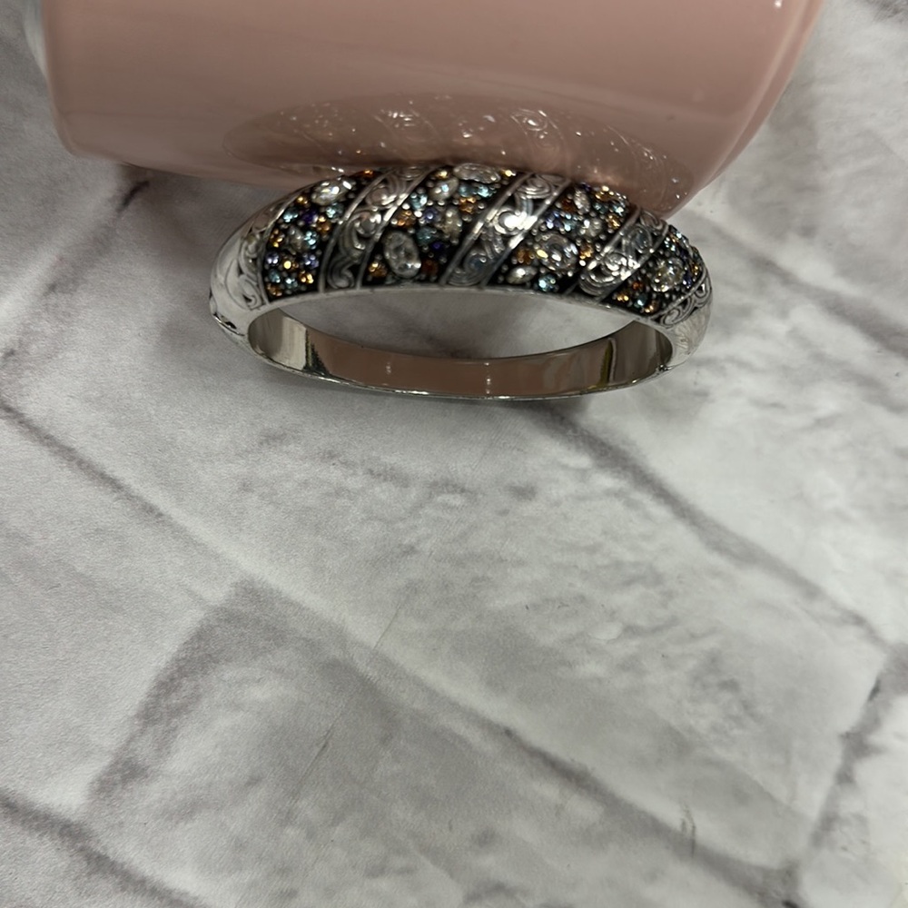 Brighton Multi Colored Rhinestone Silver Tone Ban… - image 5